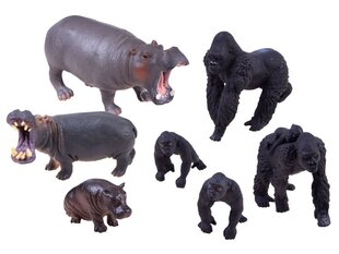 Āfrikas dzīvnieku figūriņas, nīlzirgi-gorillas cena un informācija | Rotaļlietas zēniem | 220.lv