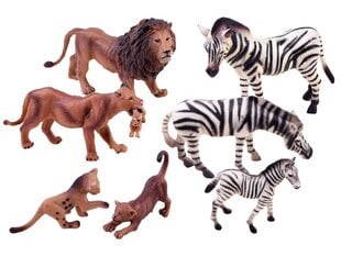 Safari dzīvnieku figūriņu komplekts lauvas-zebras cena un informācija | Rotaļlietas zēniem | 220.lv