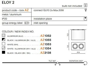 Azzardo светильник Eloy 2 AZ1355 цена и информация | Потолочные светильники | 220.lv