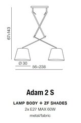 Azzardo piekarināma lampa AZ1842 Adam 2S cena un informācija | Piekaramās lampas | 220.lv