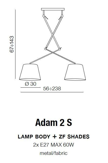 Azzardo piekarināma lampa AZ1842 Adam 2S цена и информация | Piekaramās lampas | 220.lv