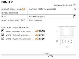 Azzardo gaismeklis Nino 2 AZ1386 цена и информация | Потолочные светильники | 220.lv