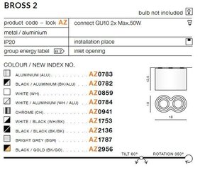 Azzardo потолочный светильник AZ1753 Bross 2 цена и информация | Потолочные светильники | 220.lv