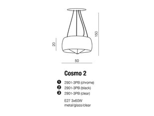 Azzardo подвесной светильник Cosmo 2 Chrome цена и информация | Люстры | 220.lv