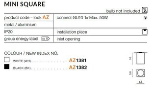 Azzardo потолочный светильник Mini Square AZ1381 цена и информация | Потолочные светильники | 220.lv