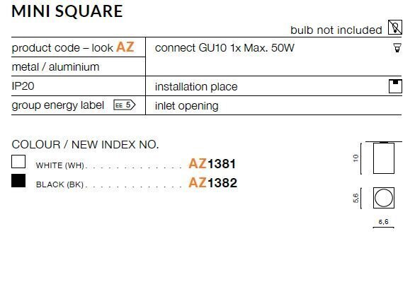 Azzardo griestu lampa Mini Square AZ1381 cena un informācija | Griestu lampas | 220.lv