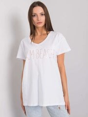 Balts T-krekls ar V veida izgriezumu. cena un informācija | T-krekli sievietēm | 220.lv