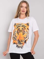 Balts t-krekls ar apdruku. cena un informācija | T-krekli sievietēm | 220.lv