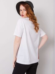 Balts kokvilnas t-krekls ar apdruku. cena un informācija | T-krekli sievietēm | 220.lv