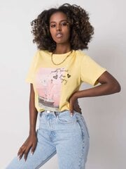 Dzeltens sieviešu krekls ar apdruku. cena un informācija | T-krekli sievietēm | 220.lv