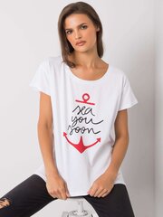 Balts t-krekls ar uzrakstu. cena un informācija | T-krekli sievietēm | 220.lv