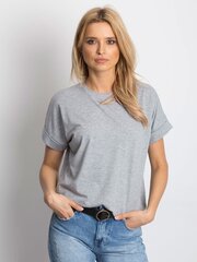 Sieviešu pamata pelēks kokvilnas t-krekls. cena un informācija | Blūzes, sieviešu krekli | 220.lv