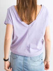 T-krekls ar izgriezumu mugurpusē, gaiši violets. cena un informācija | Blūzes, sieviešu krekli | 220.lv