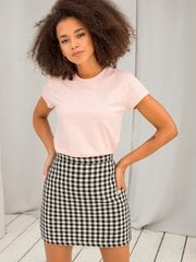 Vienkrāsains gaiši rozā krāsas t-krekls. цена и информация | Женские блузки, рубашки | 220.lv