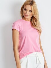Vienkrāsains gaiši rozā krāsas t-krekls. cena un informācija | Blūzes, sieviešu krekli | 220.lv