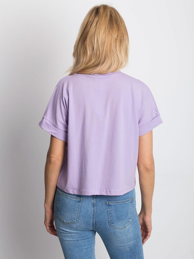 Sieviešu pamata kokvilnas t-krekls gaiši violetā krāsā. cena un informācija | Blūzes, sieviešu krekli | 220.lv