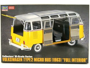 Сборная пластиковая модель Hasegawa - Collectors' Hi-Grade Series Volkswagen Type 2 Micro Bus (1963) Full Interior, 1/24, 51048 цена и информация | Kонструкторы | 220.lv