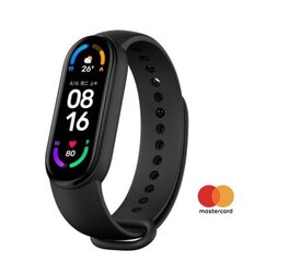 Viedā aproce Xiaomi Mi Band 6 NFC, melna cena un informācija | Fitnesa aproces | 220.lv