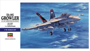 Hasegawa - EA-18G Growler (U.S. Navy Carrier-Borne ECM Aircraft), 1/72, 01568 цена и информация | Конструкторы и кубики | 220.lv