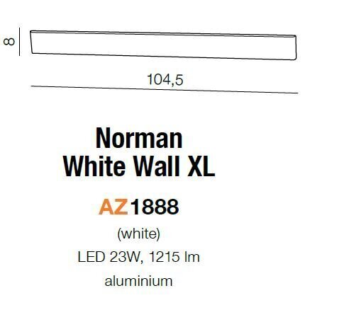 Azzardo sienas lampa AZ1888 Norman Wall XL цена и информация | Sienas lampas | 220.lv