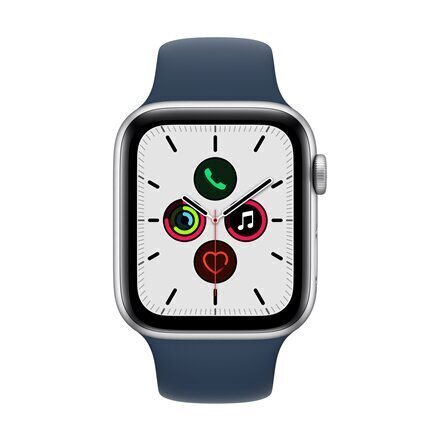 Apple Watch SE2nd Gen GPS, 44mm Silver Aluminium Case ,Abyss Blue Sport Band - MKQ43UL/A цена и информация | Viedpulksteņi (smartwatch) | 220.lv