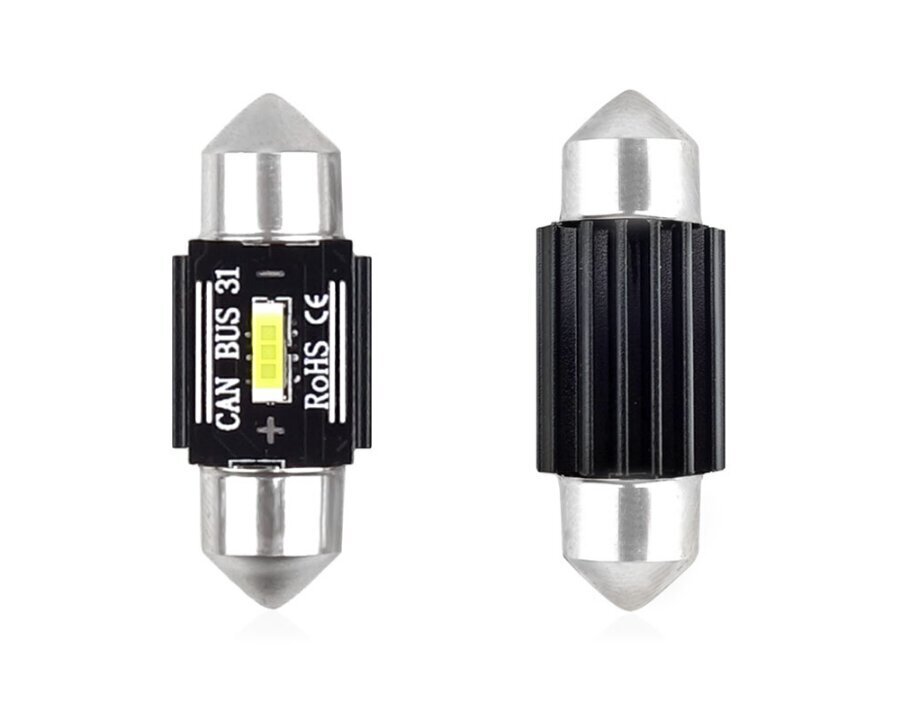 LED CANBUS 1 SMD UltraBright 1860 Festoon 31mm White 12V/24V spuldzes 2gab. cena un informācija | Auto spuldzes | 220.lv