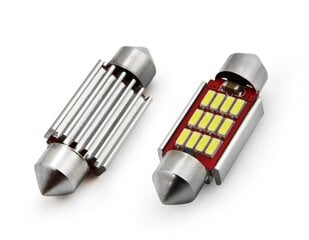 LED CANBUS 12SMD 4014 Festoon 36mm White 12V-24V spuldzes 2 gab. цена и информация | Автомобильные лампочки | 220.lv