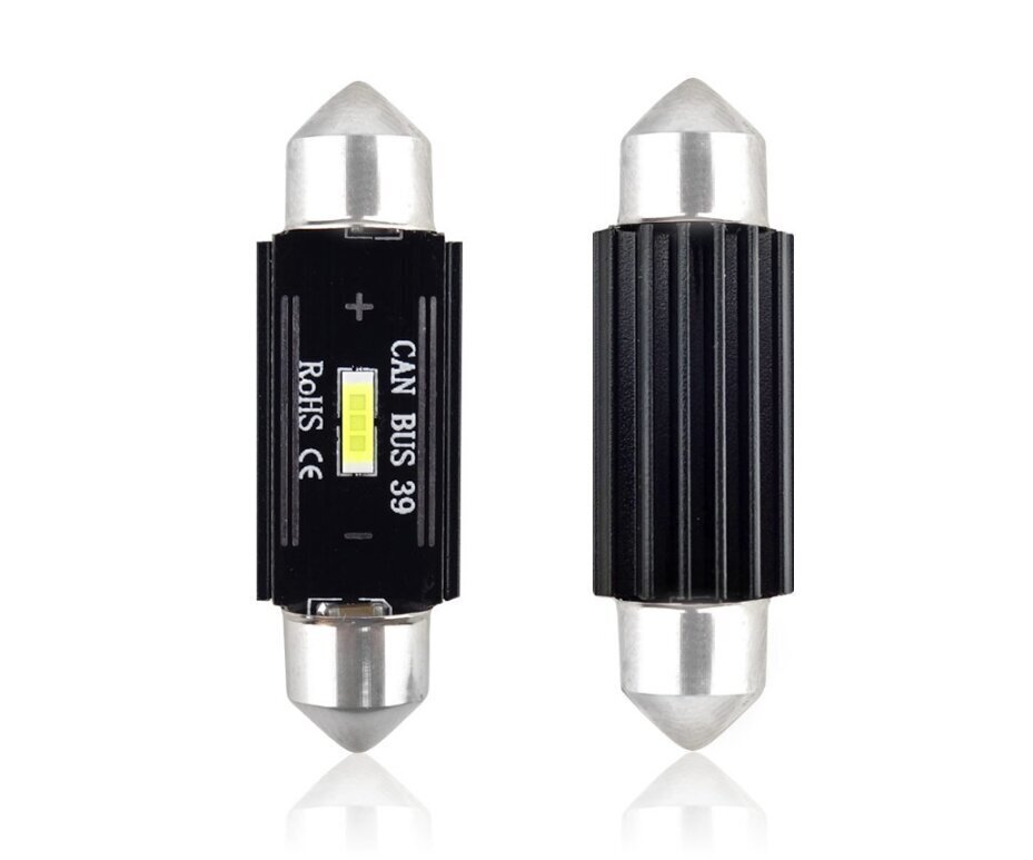 LED CANBUS 1 SMD UltraBright 1860 Festoon 39mm White 12V/24V spuldzes 2 gab. цена и информация | Auto spuldzes | 220.lv