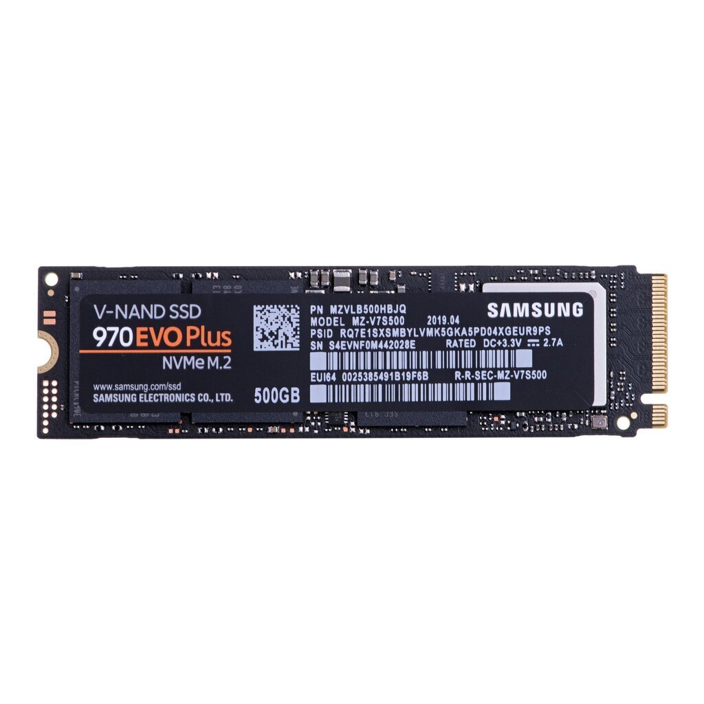 SSD Samsung 970 EVO Plus 500GB M.2 PCIe цена и информация | Iekšējie cietie diski (HDD, SSD, Hybrid) | 220.lv