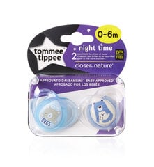 Silikona knupis TOMMEE TIPPEE, nakts stils 0-6m 2gab цена и информация | Пустышки | 220.lv