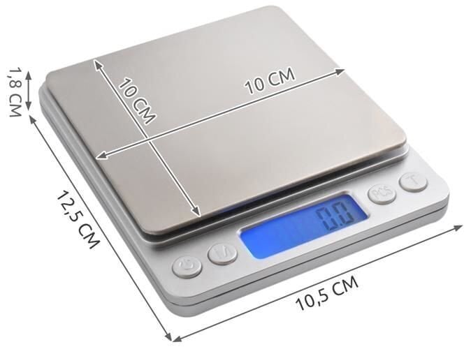 Augstas precizitātes elektroniskie virtuves svari 0,1 g 2 kg # 3465 cena un informācija | Virtuves svari | 220.lv