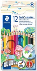 Krāsaini, izdzēšami zīmuļi STAEDTLER Noris erasable, 12 krāsas cena un informācija | Modelēšanas un zīmēšanas piederumi | 220.lv