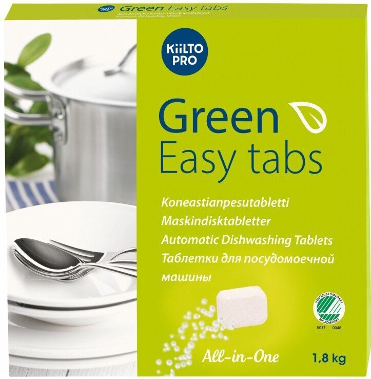 Ekoloģiskas trauku mazgājamās mašīnas tabletes KIILTO Green Easy Tabs, 100 gab. x18 g цена и информация | Trauku mazgāšanas līdzekļi | 220.lv