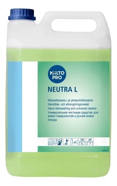 Trauku mazgāšanas šķidrums KIILTO Neutra L, neitrāls, koncentrēts, 5 l цена и информация | Trauku mazgāšanas līdzekļi | 220.lv