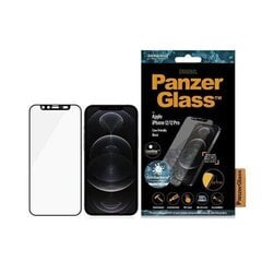 Защитное стекло Panzer для iPhone 12/12 Pro CamSlider Case Friendly AntiBacterial, черное цена и информация | Защитные пленки для телефонов | 220.lv