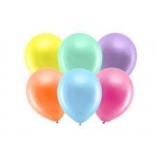 Baloni 23 cm metāliski, dažadu krāsu (1 gab. / 100 gab.) cena un informācija | Baloni | 220.lv