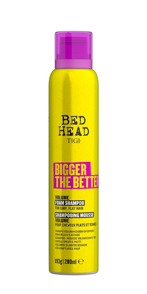 Apjomu palielinošs putu šampūns, Tigi Bed Head Bigger The Better, 200 ml cena un informācija | Šampūni | 220.lv