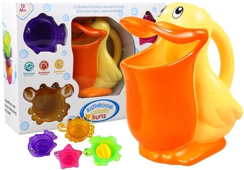 Vannas rotaļlietu komplekts "Pelikāns" ar formiņām cena un informācija | Rotaļlietas zīdaiņiem | 220.lv