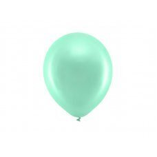 Baloni 23 cm metāliski, piparmētra (1 gab. / 100 gab.) cena un informācija | Baloni | 220.lv