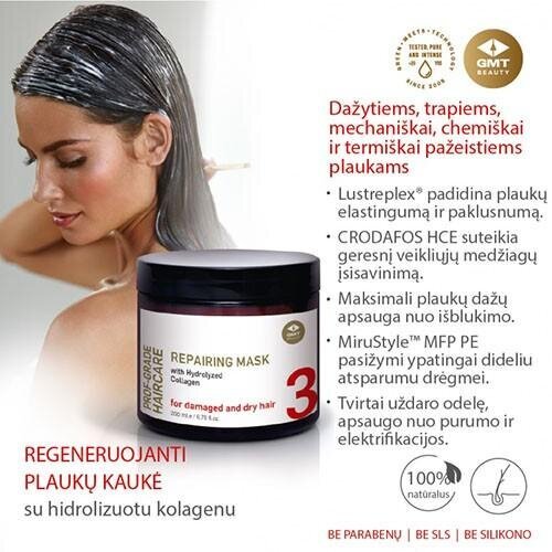 Atjaunojoša matu maska (REPAIRING MASK) GMT BEAUTY 200ml cena un informācija | Matu uzlabošanai | 220.lv