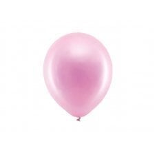 Baloni 23 cm metāliski, rozā (1 gab. / 100 gab.) cena un informācija | Baloni | 220.lv