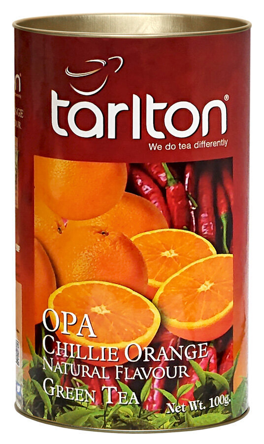 Zaļā beramā lielo lapu tēja OPA TARLTON, Chilli & Orange Green tea OPA - Čilli & Apelsīnu, 100g cena un informācija | Tēja | 220.lv