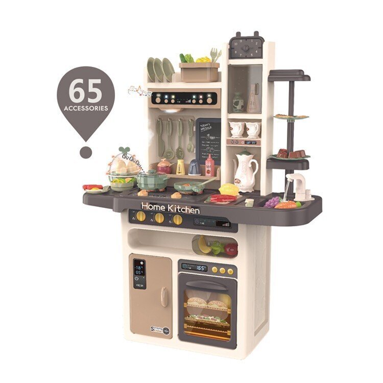 Rotaļlietu virtuves komplekts ar skaņas efektiem, 65 gab. cena un informācija | Rotaļlietas meitenēm | 220.lv