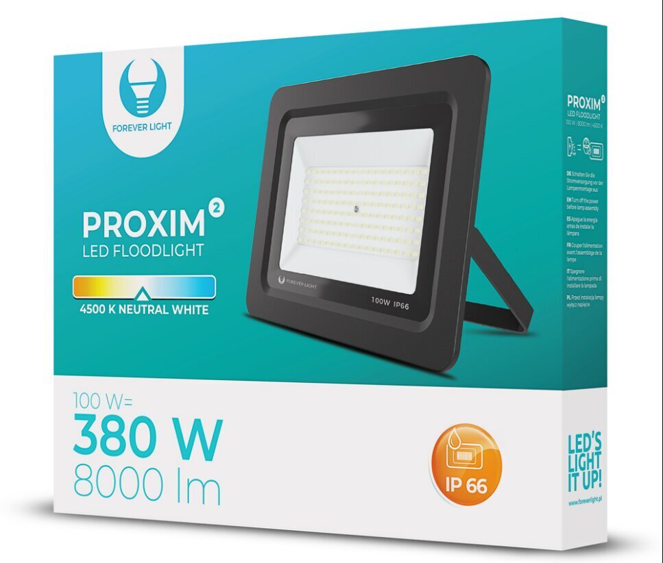 LED prožektors PROXIM II 100W |4500K| IP66 cena un informācija | Āra apgaismojums | 220.lv