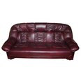 Dīvāns Aleksandra, 3 vietīgs, pārklāts ar ādu, Diivanvoodi Aleksandra, 3-kohaline, kaetud nahaga - antiik punane 1589, jalad - mahagon