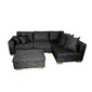 Stūra dīvāns Alex, ar stūri labajā pusē, Nurgadiivan Alex, parem nurk, must Inari 100, jalad - pöök цена и информация | Stūra dīvāni | 220.lv