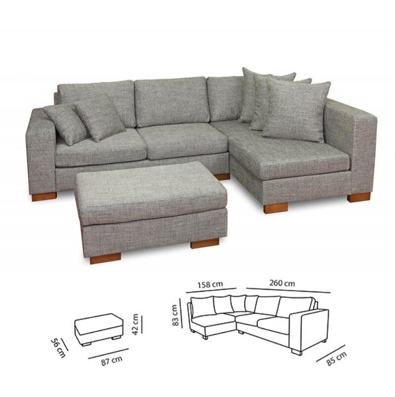 Stūra dīvāns Alex, ar stūri labajā pusē, Nurgadiivan Alex, parem nurk, sinine Inari 87, jalad - pöök cena un informācija | Stūra dīvāni | 220.lv