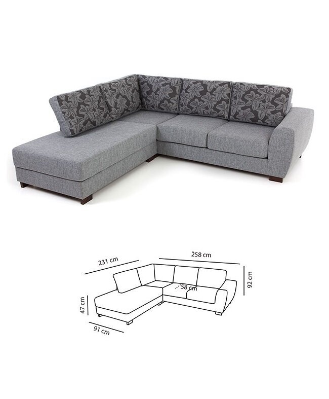 Stūra dīvāns Manhattan, kreisais stūris, Nurgadiivan Manhattan, vasak nurk, must Inari 100, musta värvi jalad cena un informācija | Stūra dīvāni | 220.lv