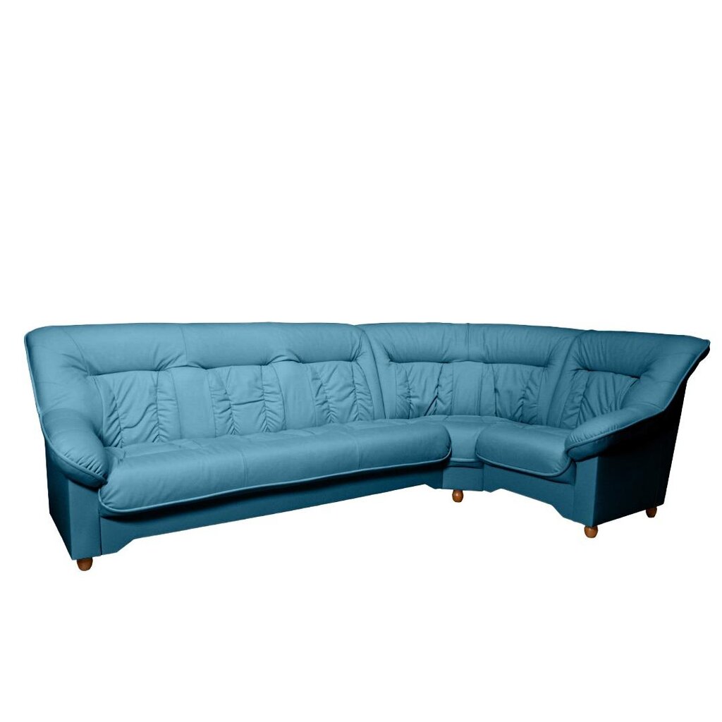 Stūra dīvāns Spencer 3n1, ar stūri labajā pusē, pārklāts ar audumu, Nurgadiivan Spencer 3n1, parem nurk, kaetud kangaga - sinine Inari 87, jalad - pähkel cena un informācija | Stūra dīvāni | 220.lv