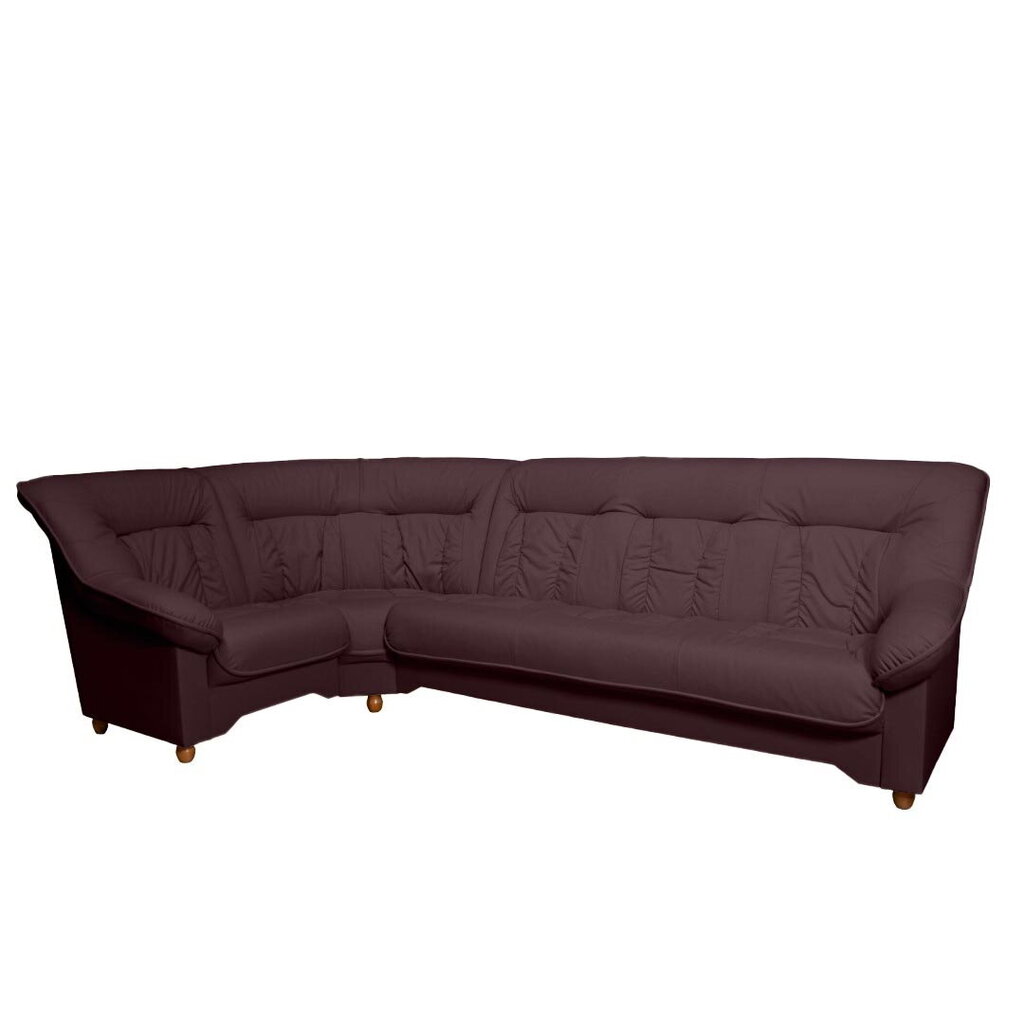 Stūra dīvāns 3n1, ar stūri kreisajā pusē, pārklāts ar ādu, Nurgadiivan Spencer 3n1, vasak nurk, kaetud nahaga - antiikne punane 1589, jalad - pöök cena un informācija | Stūra dīvāni | 220.lv